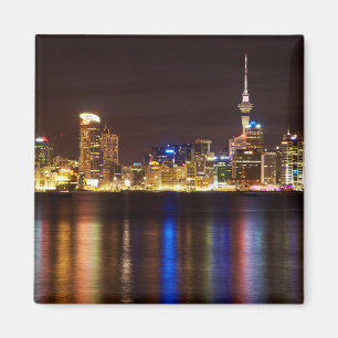 Auckland Nacht Stadssilhouet Magneet