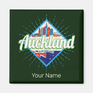 Auckland New Zealand retro skyline Magneet