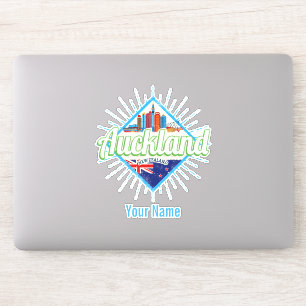 Auckland New Zealand retro skyline Sticker