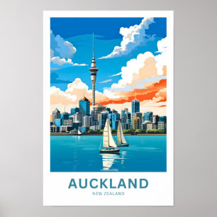 Auckland Nieuw-Zeeland Reisprint Poster