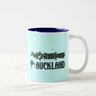 Auckland Nieuw-Zeeland Skyline Koffiekop Tweekleurige Koffiemok