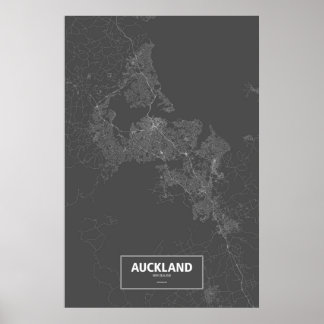 Auckland, Nieuw-Zeeland (zwart wit) Poster