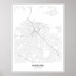 Auckland, Nieuw-Zeelandse minimalistische kaart Poster