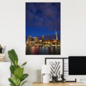 Auckland Night Skyline Poster (Thuiskantoor)