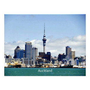 Auckland Skyline Foto Afdruk
