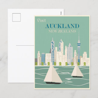 Auckland vintage poster feestdagenkaart