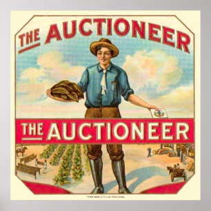 Auctioneer kaartenlabel poster