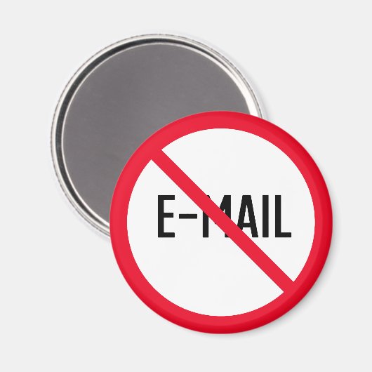 Aucun courriel | Panneau Cercle rouge | Magnet (Recto/Verso)