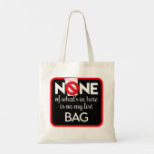 Aucun des éléments présents ici n'est dans mon sac (Dos)
