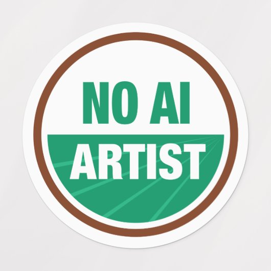 Aucun Étiquette de certification AI Art (Design 2)
