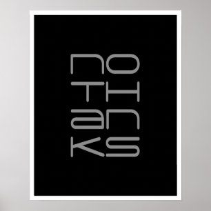 AUCUN MERCI Typographie Poster d'art