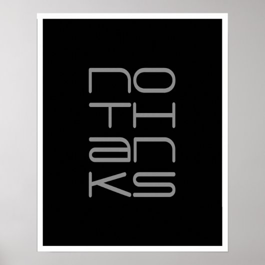 AUCUN MERCI Typographie Poster d'art (Devant)