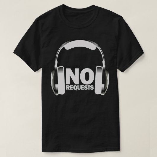 Aucun noir de T-shirt d'écouteurs de demandes (Design devant)