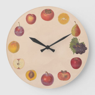 Aucun nombre Horloge murale Vintage Fruits