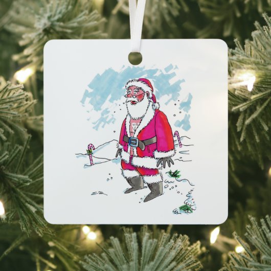 Aucun ornement en métal carré Ho-Ho-Ho (Insitu)