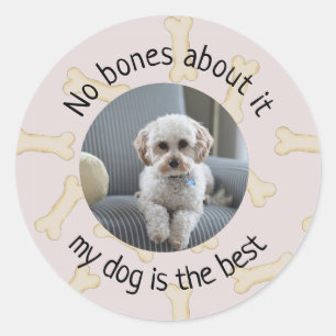 Aucun os à ce sujet Mon chien Photo Stickers perso