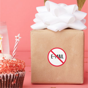 Aucun panneau rouge de courriel Stickers ronds c