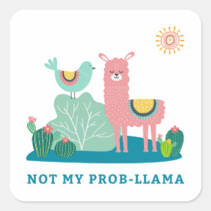 Aucun Sticker Carré Prob-llama