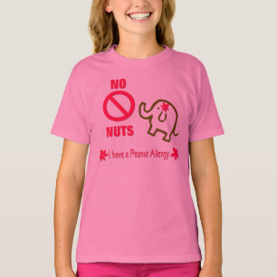 Aucun T-shirt mignon d'éléphant d'allergie Nuts