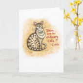 Aucune carte de voeux ordinaire de blanc de chat (Fleur jaune)