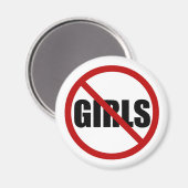 Aucune fille autorisée Magnet de typographie des s (Recto/Verso)