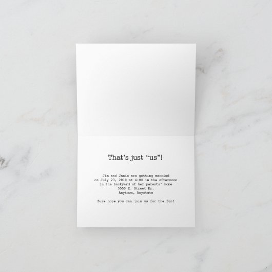 aucune invitation de mariage (Intérieur)