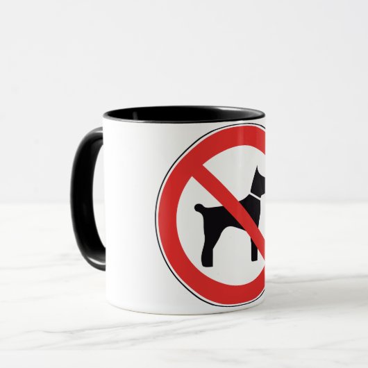 Aucune tasse de signe de chiens (Devant gauche)