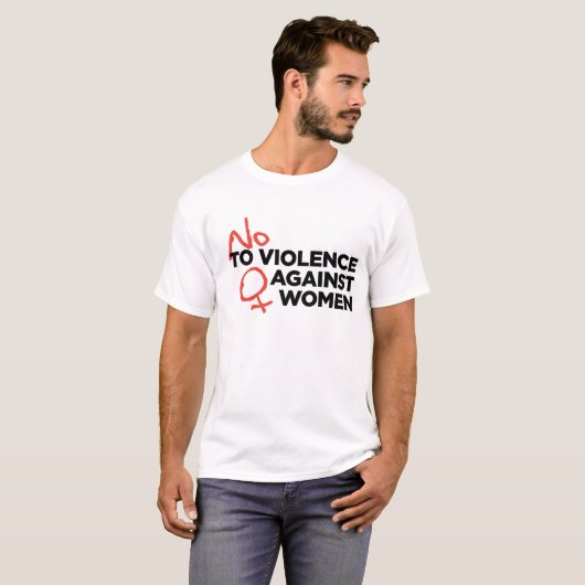 "Aucune violence T-shirt contre femmes" (Devant entier)