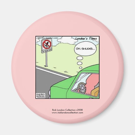 Aucune Zone de Calamar Magnet Cartoon Drôle (Devant)