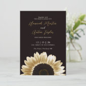 Audacieuse et élégante Invitation tournesol en or (Debout devant)