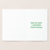 Audacieuse, Huile D'Or "62 ANS !" Carte d'annivers (Intérieur)