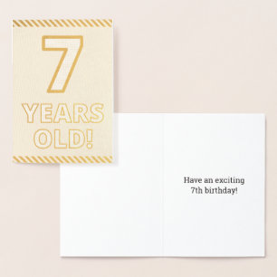 Audacieuse, Pelle d'or "7 ans !" Carte d'anniversa