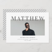 Audacieuse typographie photo graduation invitation (Devant / Derrière)