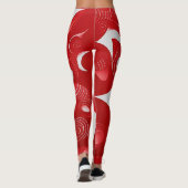 Audacieux et Dynamique : Leggings Abstraits Rouges (Dos)
