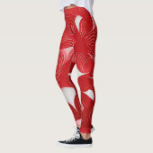 Audacieux et Dynamique : Leggings Abstraits Rouges (Gauche)