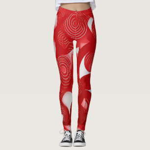 Audacieux et Dynamique : Leggings Abstraits Rouges
