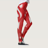 Audacieux et Dynamique : Leggings Abstraits Rouges (Droite)