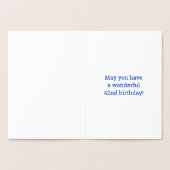 Audacieux, Huile D'Or "42 ANS !" Carte d'anniversa (Intérieur)