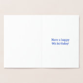 Audacieux, Huile D'Or "9 ANS !" Carte d'anniversai (Intérieur)