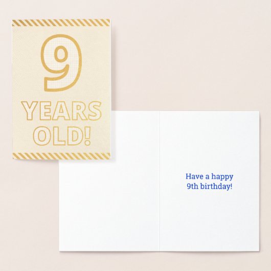 Audacieux, Huile D'Or "9 ANS !" Carte d'anniversai (Affichage)