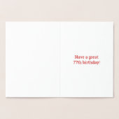 Audacieux, L'Huile D'Or "77 ANS !" Carte d'anniver (Intérieur)