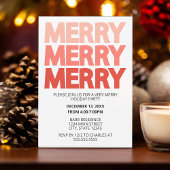 Audacieux Red Merry Holiday Party Invitation