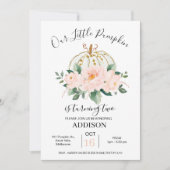 Audacieux rose or Floral Citrouille Invitation d'a (Devant)