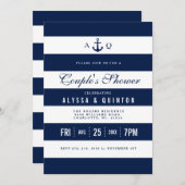 Audacieux Thème Nautique Couples Douche Invitation (Devant / Derrière)