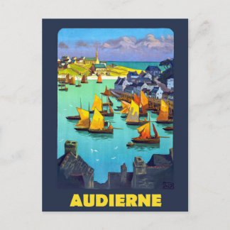 Audierne, Zeilboten in de haven, Frankrijk Briefkaart