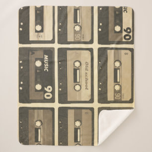 Audio Cassette, Retro Poster Hip-Hop. Sherpa Deken