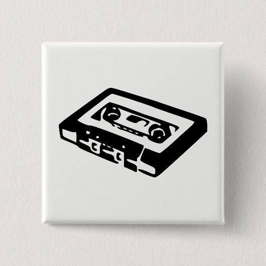 Audio Cassette Vierkante Button 5,1 Cm (Voorkant)