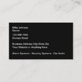 audio- en beveiligingssystemen voor de automobieli visitekaartje (Achterkant)