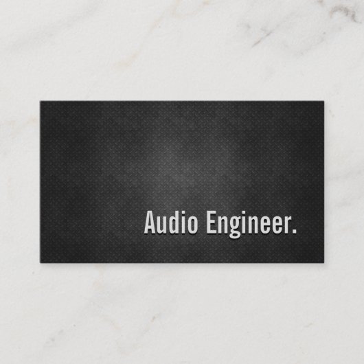 Audio Engineer Cool Black Metal Eenvoudigheden Visitekaartje (Voorkant)