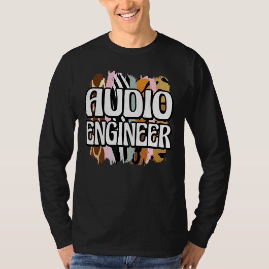 Audio Engineer Leopard Print T-shirt (Voorkant)